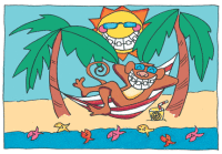 Monkey In A Hammock Postcard - Qty 100 Monkey In A Hammock Postcard - Qty 100
