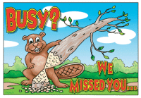 Busy Beaver Missed Appointment Postcard - Qty 100