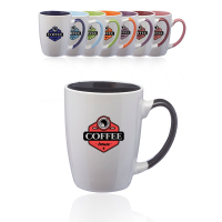 12oz White Mug with Color Interior and Handle