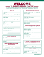 Health History Form - Green and Burgundy / Adult