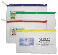 Large Clear Pouch with Business Card Slot