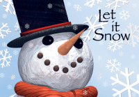 Top Hat Let It Snow Holiday Postcard - Qty 100 Top Hat Let It Snow Holiday Postcard - Qty 100