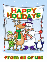 Happy Holidays Banner Postcard - Qty 100 Happy Holidays Banner Postcard - Qty 100