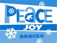 Peace Joy Braces Molars Holiday Greeting Card - Qty 50 Peace Joy Braces Molars Holiday Greeting Card - Qty 50