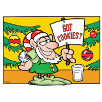 Got Cookies Elf Holiday Greeting Card - Qty 50 Got Cookies Elf Holiday Greeting Card - Qty 50