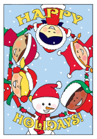 Happy Holiday Circle Postcard - Qty 100 Happy Holiday Circle Postcard - Qty 100