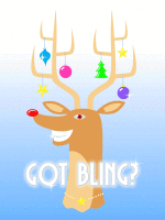 Got Bling Reindeer Holiday Postcard - Qty 100 Got Bling Reindeer Holiday Postcard - Qty 100