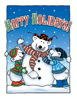 Happy Holiday Bears Greeting Card - Qty 50 Happy Holiday Bears Greeting Card - Qty 50