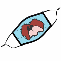 Sublimated Large 5.5" x 7.875" Mask with Black Trim