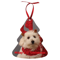 Sublimated 3.95" x 3.38" Tree Aluminum Ornament 