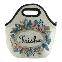 Sublimated Linen Lunch Bag with Black Trim