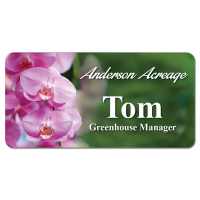 Sublimated 1.5" x 3" Plastic Name Badge with Magnetic Back