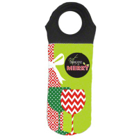 Sublimated Neoprene Wine Tote with Black Handle