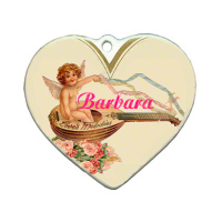 Sublimated 3" Heart Shaped Porcelain Ornament