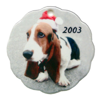 Sublimated 2.875" Scalloped Edge Round Ornament