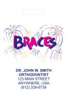 Full Color Die Cut Braces Fireworks Supply Bag - 9 x 13