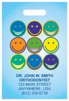 Full Color Die Cut Smiley Faces Supply Bag - 9 x 13