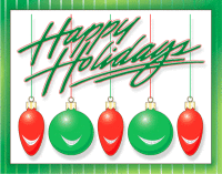 Happy Holidays Ornaments Postcard - Qty 100 Happy Holidays Ornaments Postcard - Qty 100