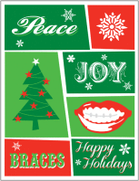 Peace Joy Braces Holiday Postcard - Qty 100 Peace Joy Braces Holiday Postcard - Qty 100