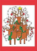 Braced Reindeer Holiday Postcard - Qty 100 Braced Reindeer Holiday Postcard - Qty 100