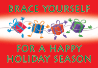 Braced Presents Holiday Postcard - Qty 100 Braced Presents Holiday Postcard - Qty 100