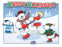 Hockey Bears Holiday Greeting Card - Qty 50 Hockey Bears Holiday Greeting Card - Qty 50