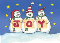 Joy Snowmen Holiday Postcard - Qty 100 Joy Snowmen Holiday Postcard - Qty 100
