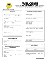 Health History Form - Yellow and Black / Adult