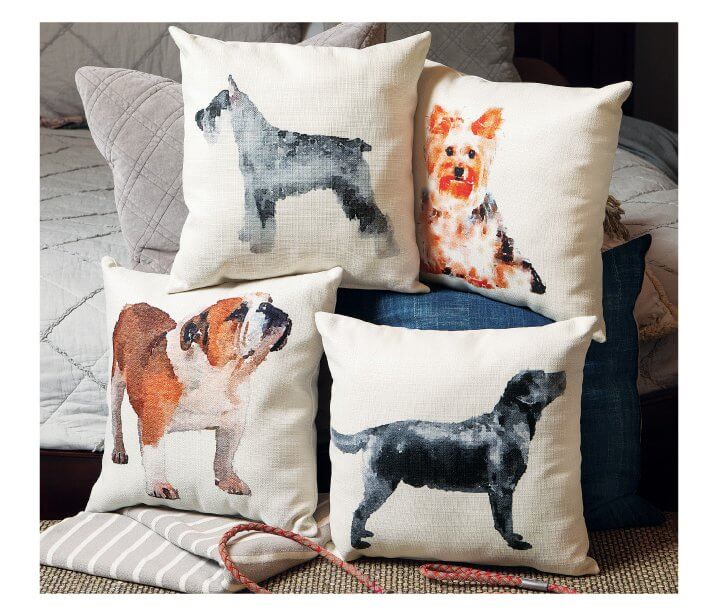 Watercolor Pup Pillows Watercolor Pup Pillows