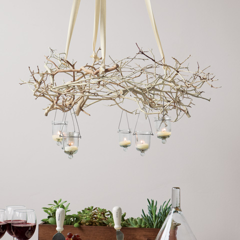 Natural Branch Chandelier, All Gifts: Olive & Cocoa