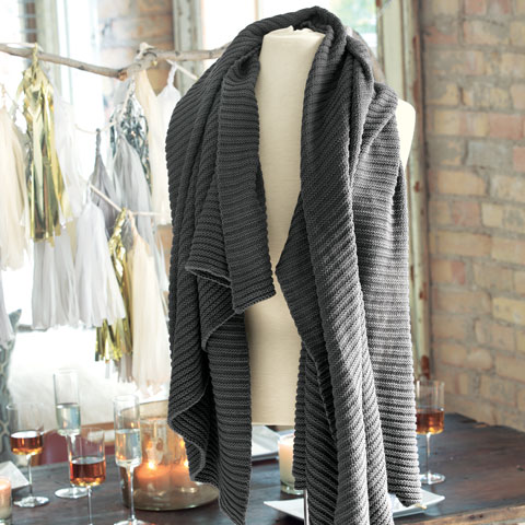 Perfect Grey Shawl Wrap: Olive & Cocoa