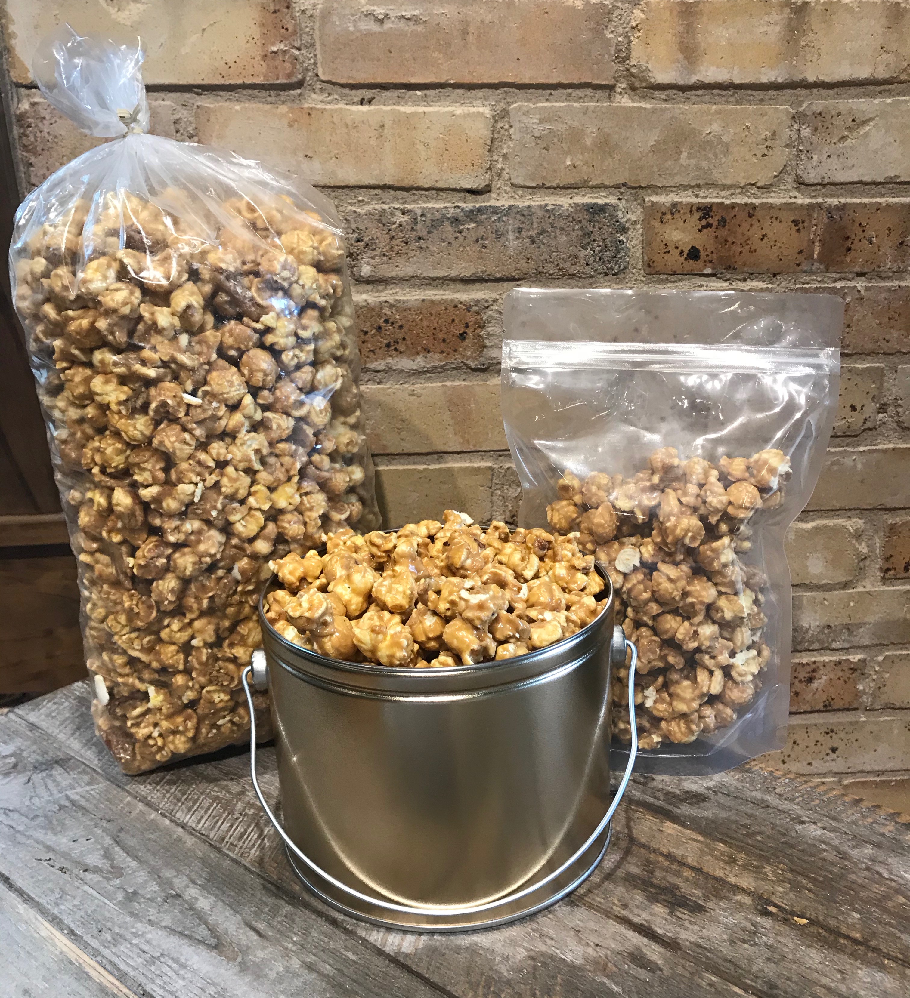 Dark Chocolate Drizzle Caramel Pecan Popcorn