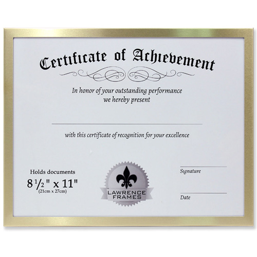 Lawrence 8.5x11 Aluminum Document Frame Gold Overlay Photo Album