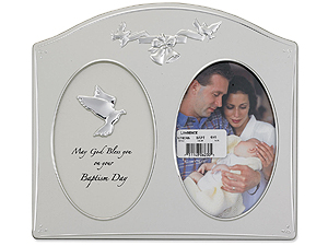 Product Image of Lawrence 4x6 Silver Metal Baptism Day Picture Frame