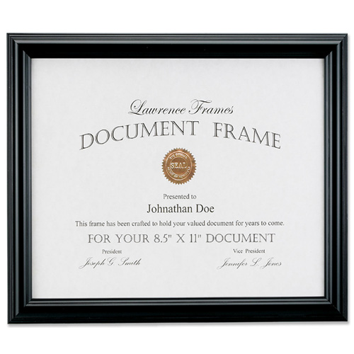 Lawrence 8.5x11 Classic Document Frame Black Cardboard Easel Frame