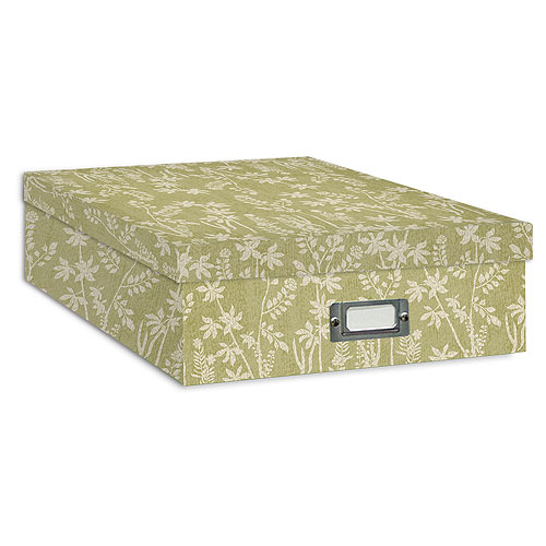 Pioneer Scrapbooking Storage Box (Printed Designs) Ferns Fabric Frame