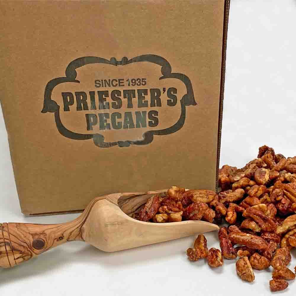5 Pound Box Honey Glazed Mammoth Pecan Pieces, 5 & 30 Pound Boxes Pecans & Assorted Nuts