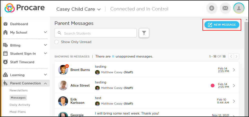 Message Parents (Website)