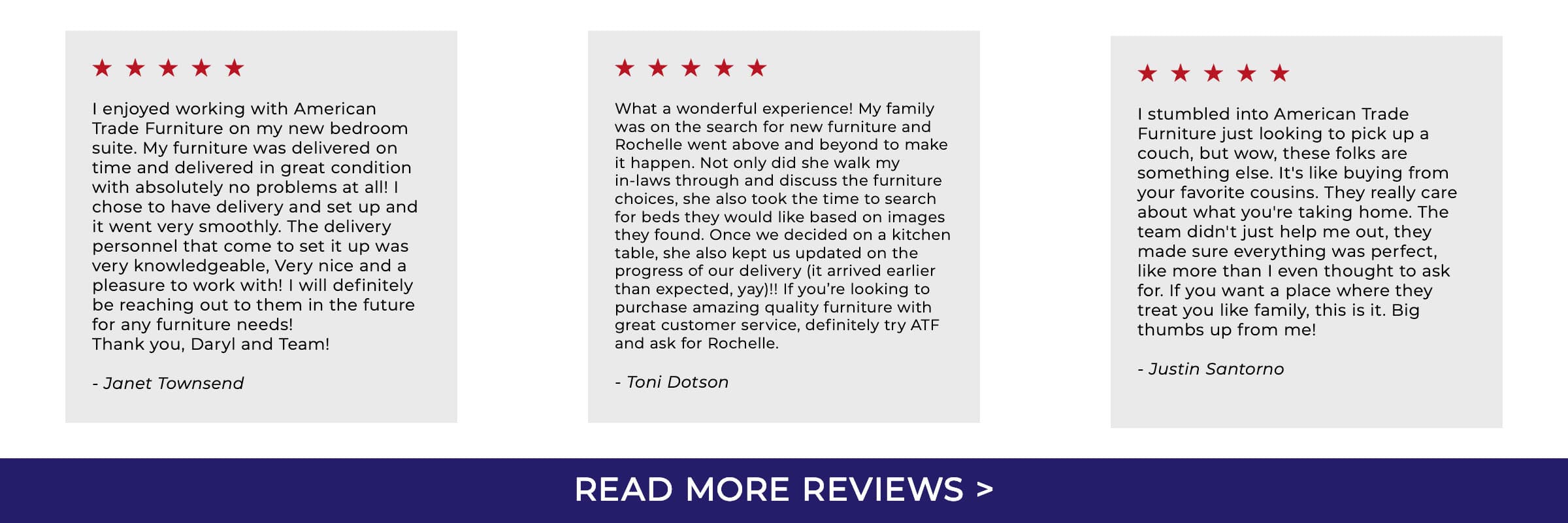 Our Reviews - Read More