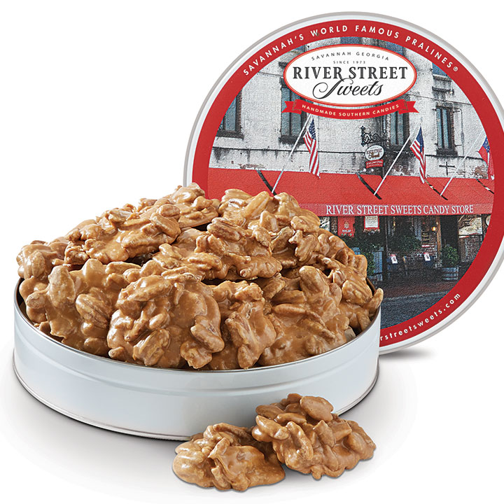 Praline Gift Tin Pecan Pralines in River Street Sweets Tin