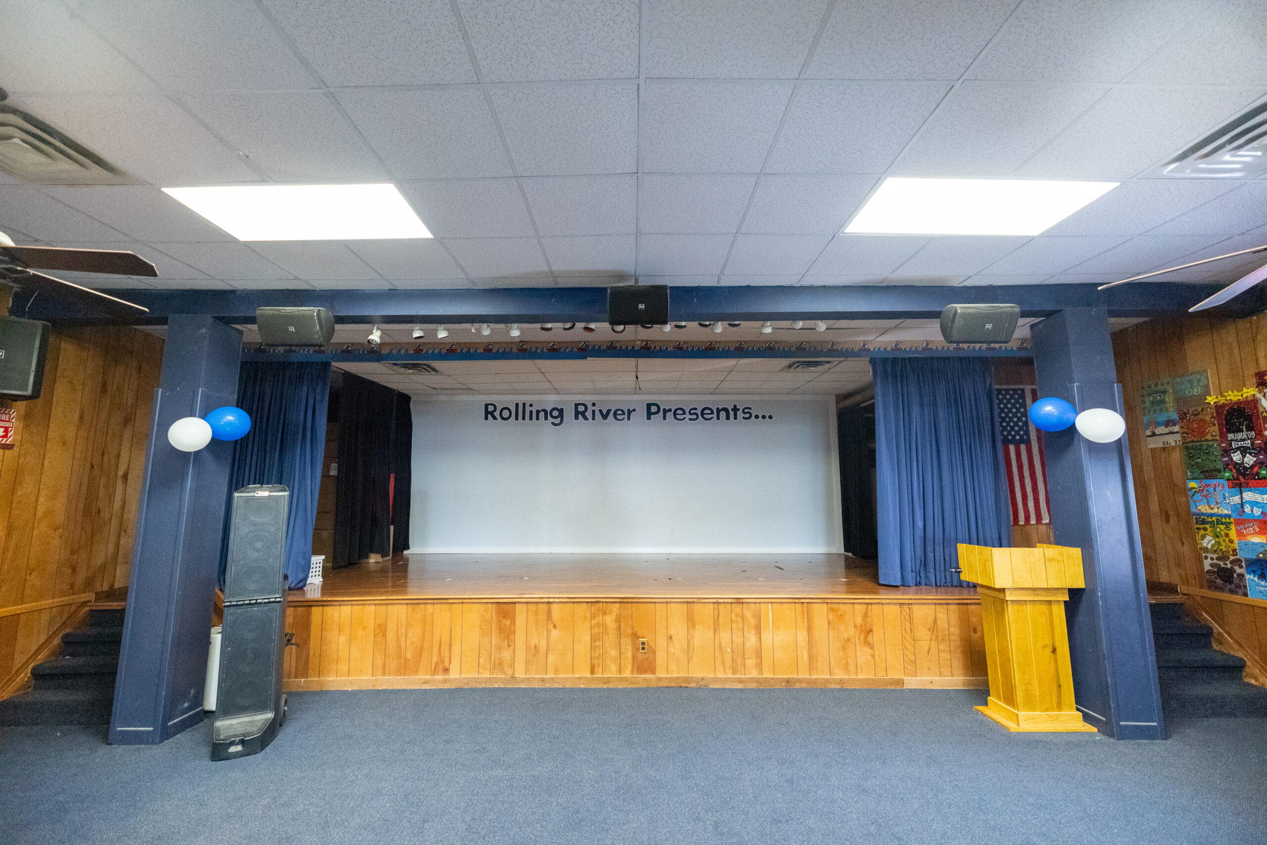 Stage inside Seabreeze theater.