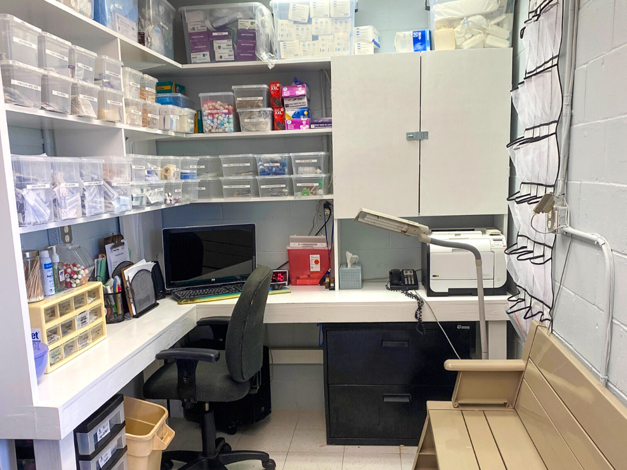 The health center office.