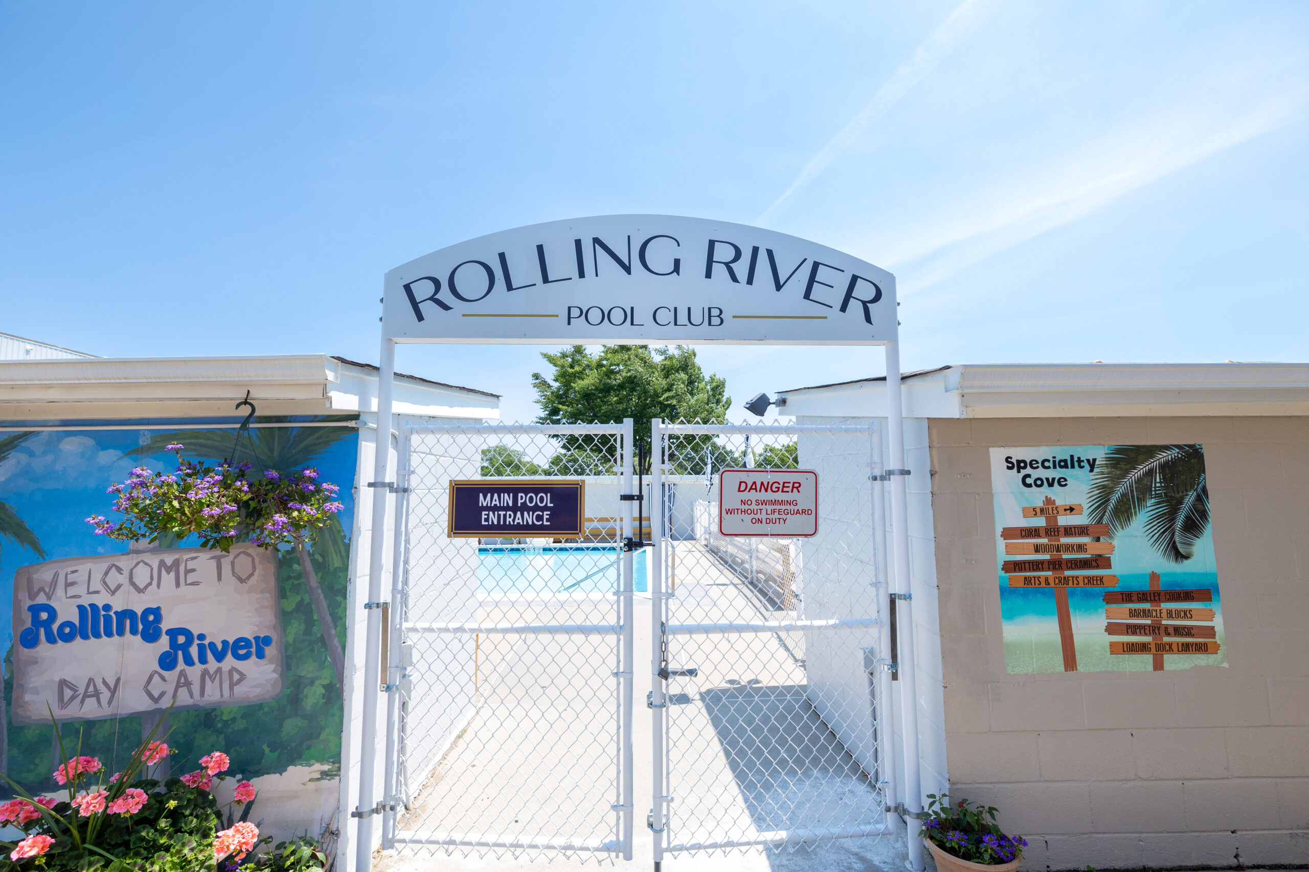 Rolling River pool club entrance.