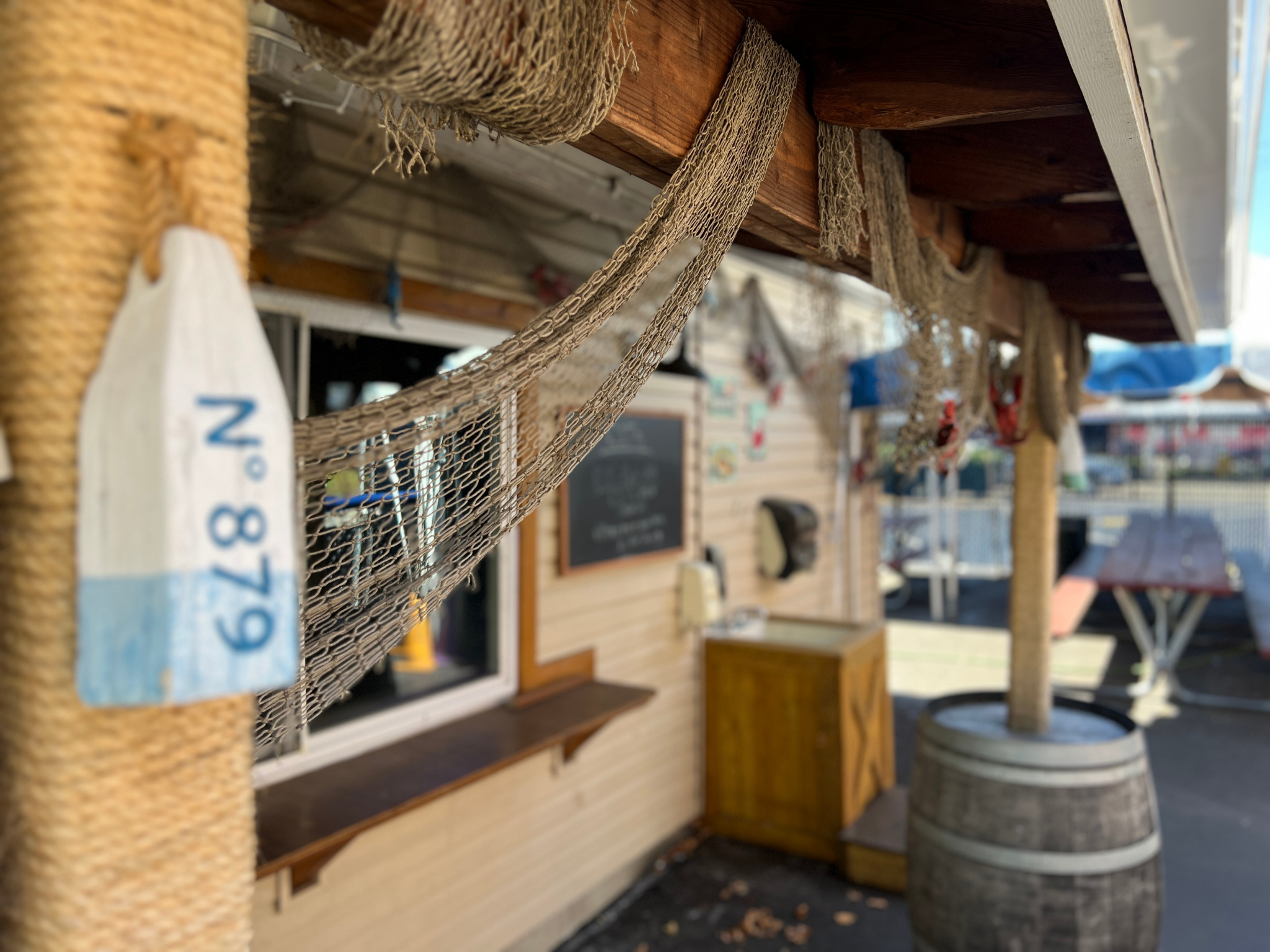 Fish market themed building for cooking programs.