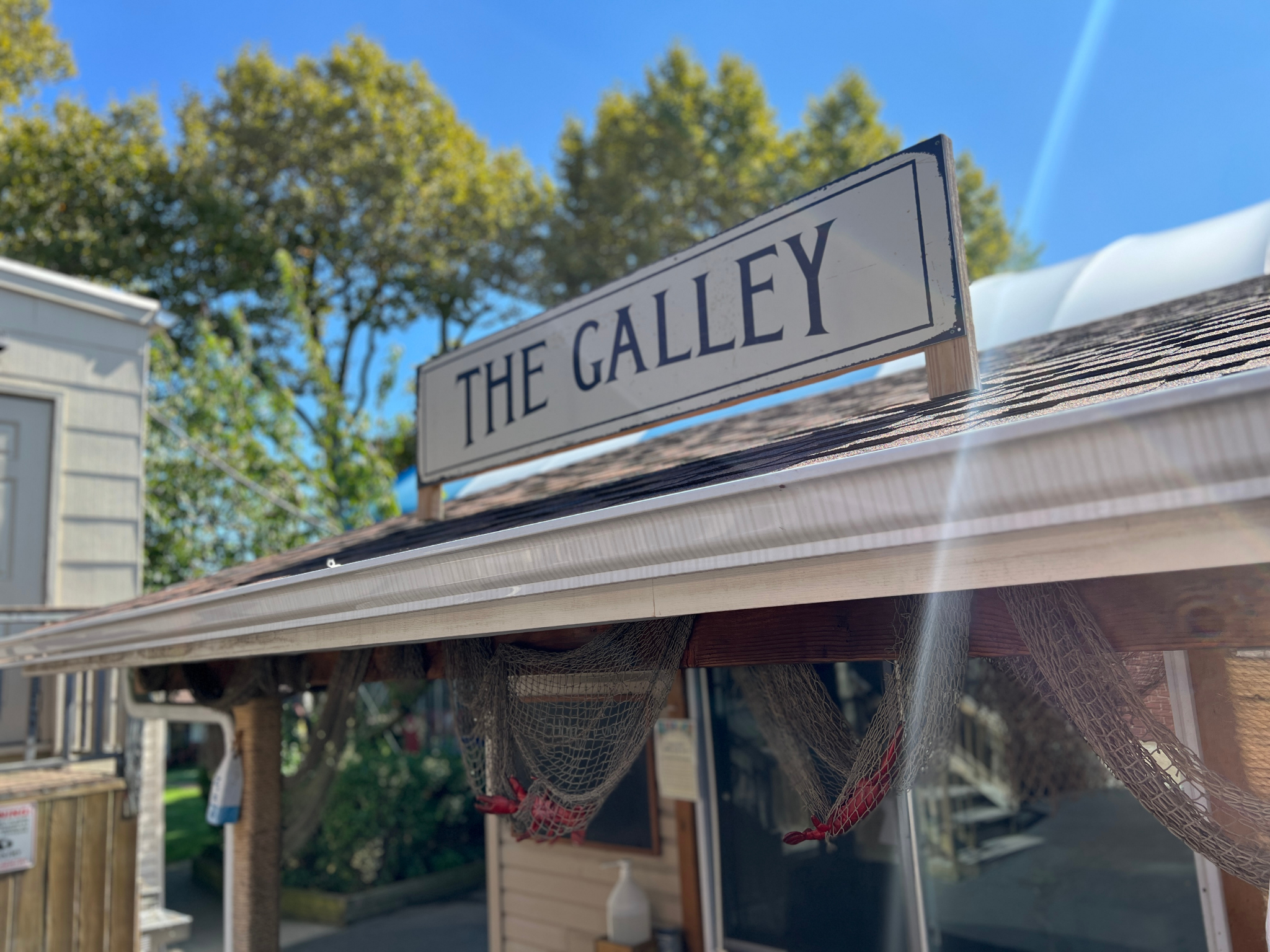 The Galley sign on the building.