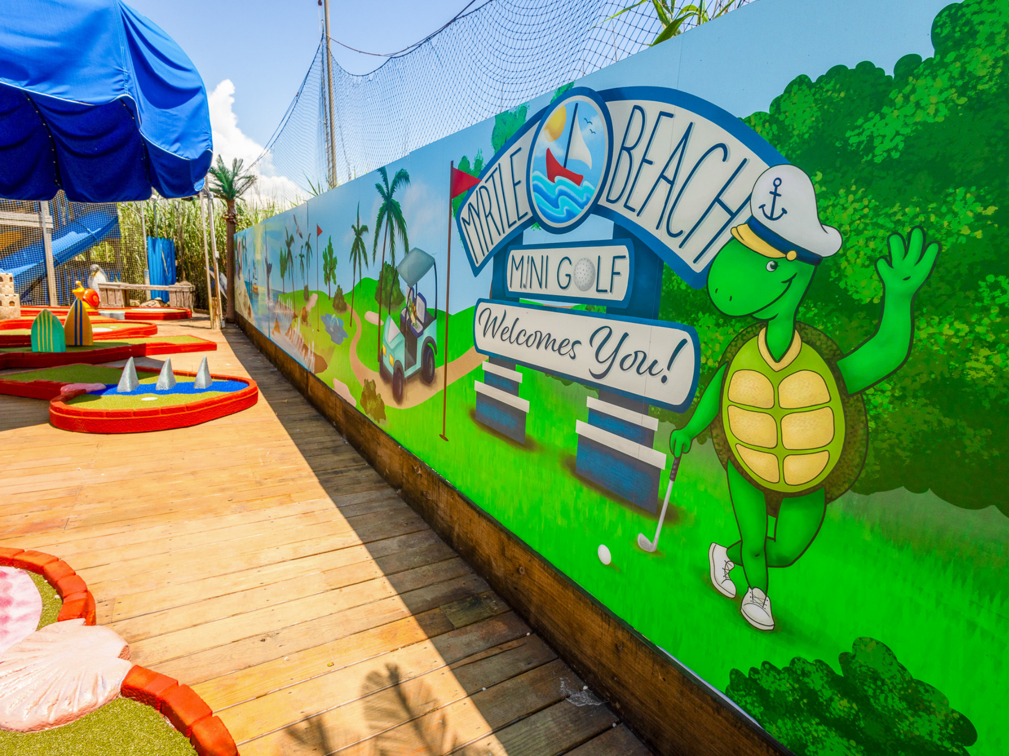 Nautically-themed, 9 hole mini golf course featuring our mascot, Myrtle the Turtle.