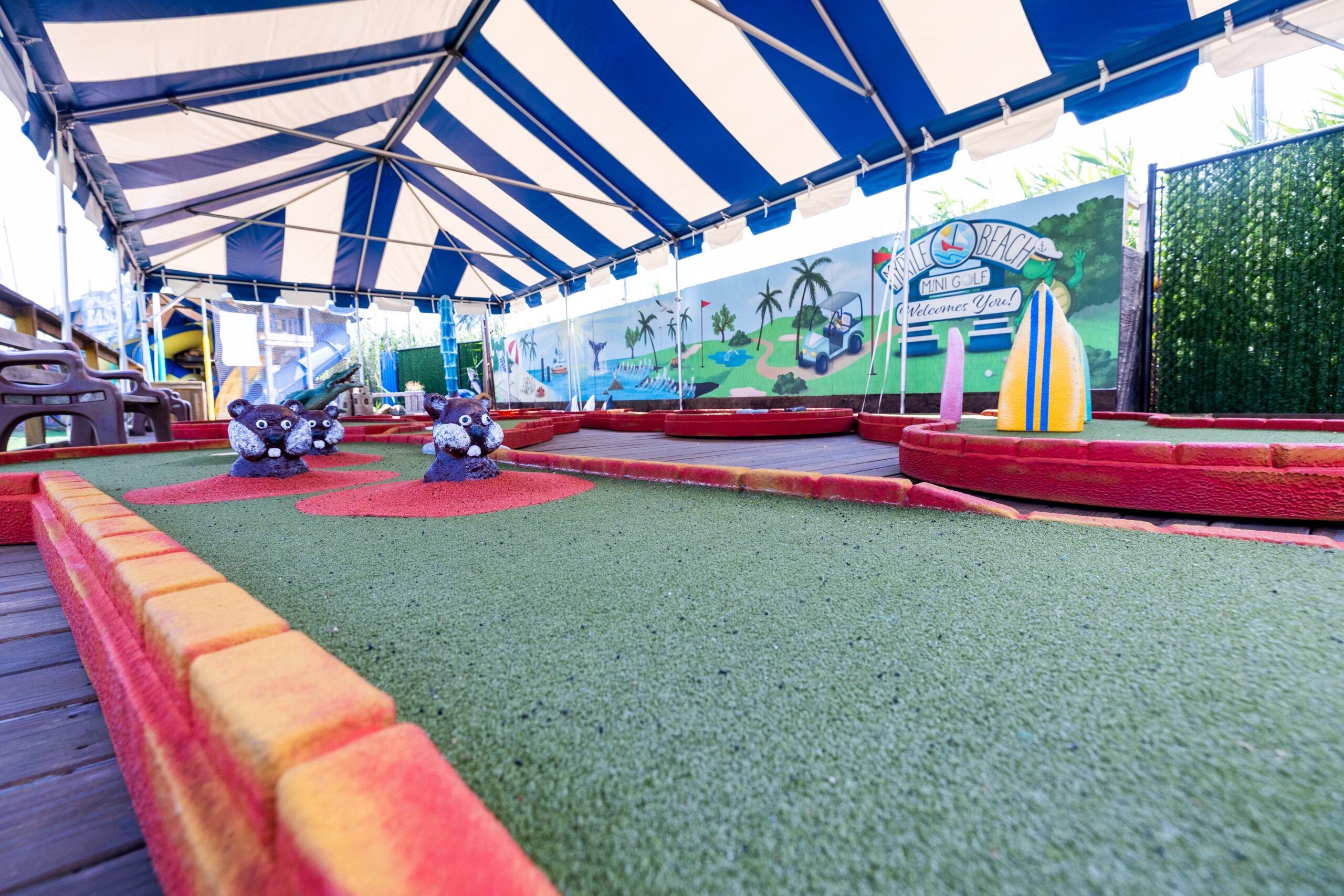 Nautically-themed, 9 hole mini golf course featuring our mascot, Myrtle the Turtle.