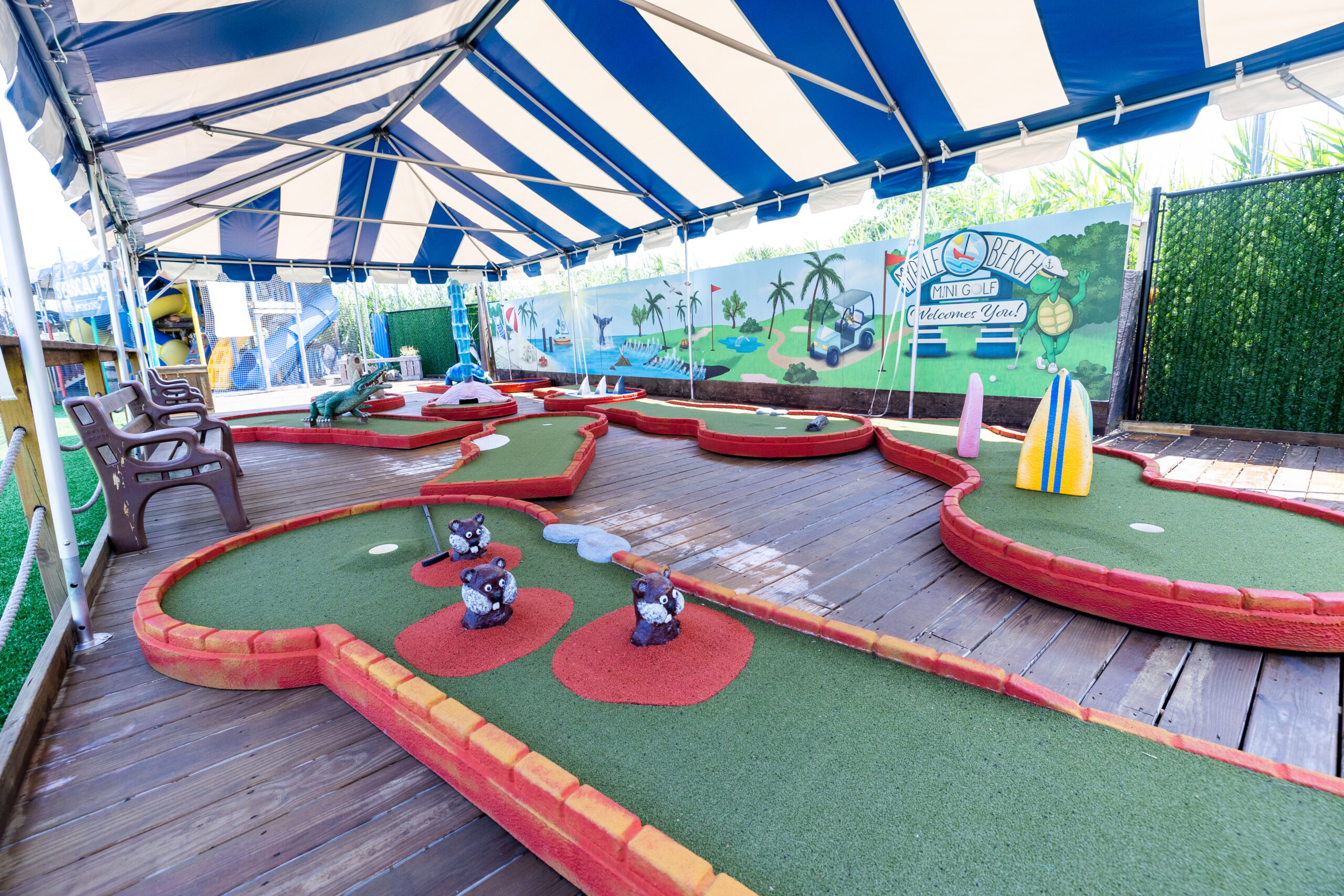 Nautically-themed, 9 hole mini golf course featuring our mascot, Myrtle the Turtle.