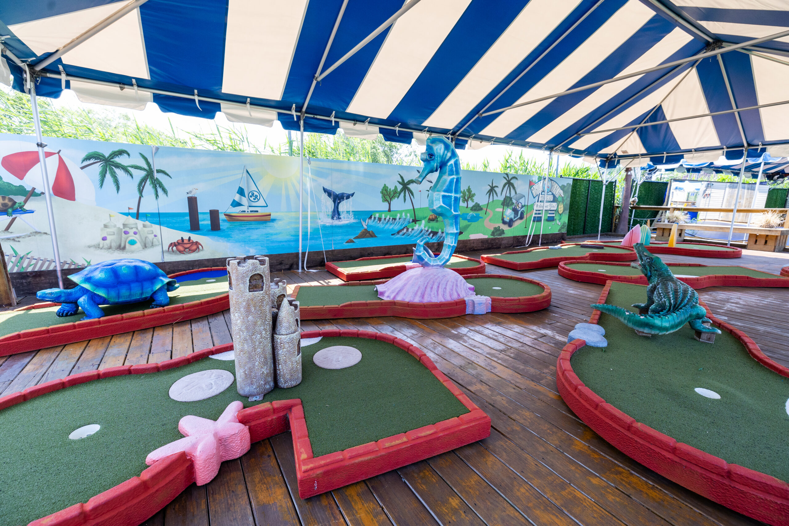 Nautically-themed, 9 hole mini golf course featuring our mascot, Myrtle the Turtle.