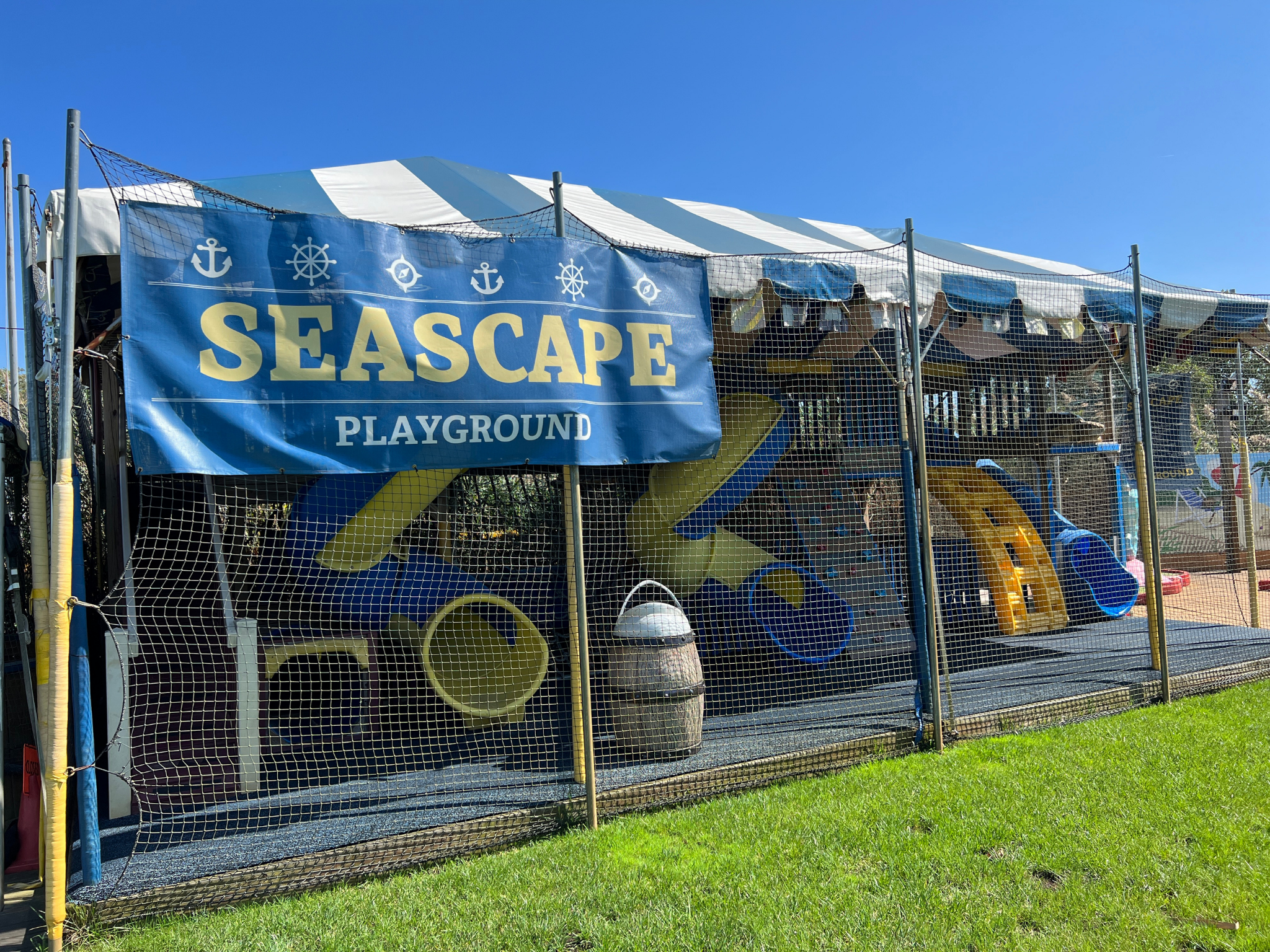 Seascape Playground sign.